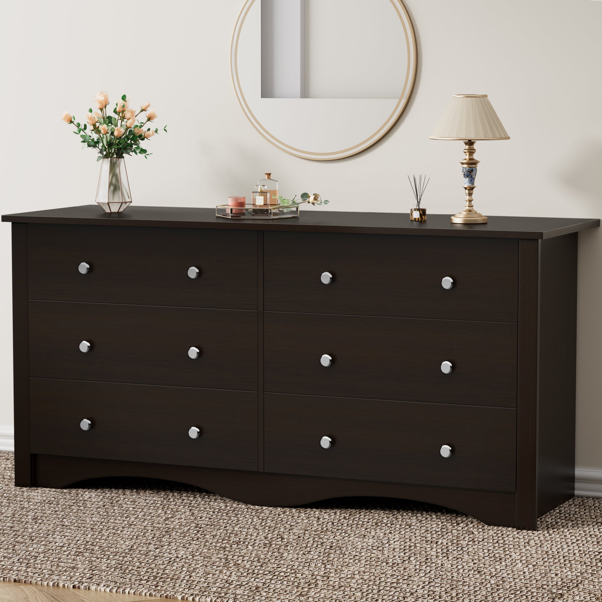 Homall Wood Dresser 6 Drawer Double Tier Dresser, Modern Wood Chest of homalldirect Homall Wood Dresser 6 Drawer Double Tier Dresser, Modern Wood Chest of homalldirect