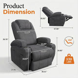 Homall 360° Swivel Rocking Recliner Massage Oversized Singal Sofa For Living Room Ergonomic High Backrest and Adjustable Recliner