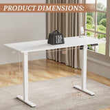 Homall Electric Standing Desk, Height Adjustable Desk with Memory Preset and Phone Stand, White