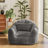 Homall Giant Bean Bag Chairs Fillers Cloud Couch Sofa With Armrests Large Lazy Bean Bag Chair for Gaming, Reading,Gray