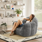 Homall Giant Bean Bag Chairs Fillers Cloud Couch Sofa With Armrests Large Lazy Bean Bag Chair for Gaming, Reading,Gray