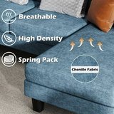 Homall Modern U-Shape Sectional Sofa, Chenille Fabric Modular Couch, 4 Seat Oversized Sofa with Chaise for Living Room