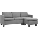 Homall Suede L-Shape Sectional Sofa Sofa for Living Room, Light Gray