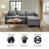 Homall Suede L-Shape Sectional Sofa Sofa for Living Room, Light Gray