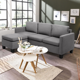Homall Suede L-Shape Sectional Sofa Sofa for Living Room, Light Gray