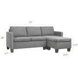 Homall Suede L-Shape Sectional Sofa Sofa for Living Room, Light Gray