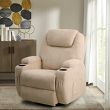 Homall Swivel Rocking Recliner Chair Massage Fabric 360 Swivel Rocker Recliner Living Room Chair Home Theater Seating