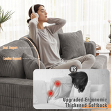 Homall 84" Corduroy Couch 3 Seater Sofa with Extra Deep Seats,Modern Loveseat Sofa with 2 Pillows,Cup holder for Apartment Living Room