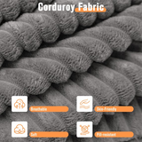 Homall 84" Corduroy Couch 3 Seater Sofa with Extra Deep Seats,Modern Loveseat Sofa with 2 Pillows,Cup holder for Apartment Living Room