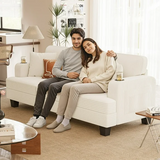 Homall 84" Corduroy Couch 3 Seater Sofa with Extra Deep Seats,Modern Loveseat Sofa with 2 Pillows,Cup holder for Apartment Living Room