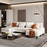 Homall Modern U-Shape Sectional Sofa, Chenille Fabric Modular Couch, 4 Seat Oversized Sofa with Chaise for Living Room