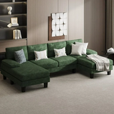 Homall Modern U-Shape Sectional Sofa, Chenille Fabric Modular Couch, 4 Seat Oversized Sofa with Chaise for Living Room
