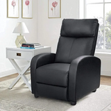 Homall Black PU Leather Single Sofa Recliner with Padded Seat and Backrest, Multi-Positions