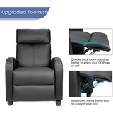 Homall Black PU Leather Single Sofa Recliner with Padded Seat and Backrest, Multi-Positions