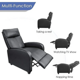 Homall Black PU Leather Single Sofa Recliner with Padded Seat and Backrest, Multi-Positions