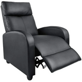 Homall Black PU Leather Single Sofa Recliner with Padded Seat and Backrest, Multi-Positions