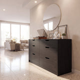 Homall 6 Drawer Double Dresser for Bedroom, Wood Storage Cabinet with Handle-Free Design, Modern Chest of Drawers for Bedroom & Living Room