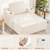 Homall Bean Bag Chaise Lounge Chair Indoor Cloud Couch Sofa Single Bed with Double Cup Holder for Bedroom