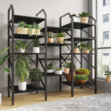 Homall Open Display Shelf with Storage Cabinet Triple Wide Tiers Industrial Bookcases and Bookshelves with Wood and Metal Frame