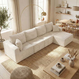 Homall Modular Corduroy Sofa, Sectional Couch with Convertible Modules, Modern Minimalist Sofa Set for Living Room, Freely Combinable Sofa Furniture