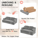 Homall Cloud Boneless Corduroy Sofa Loveseat Double-seater Couch Lounge Floor Chair for Bedroom