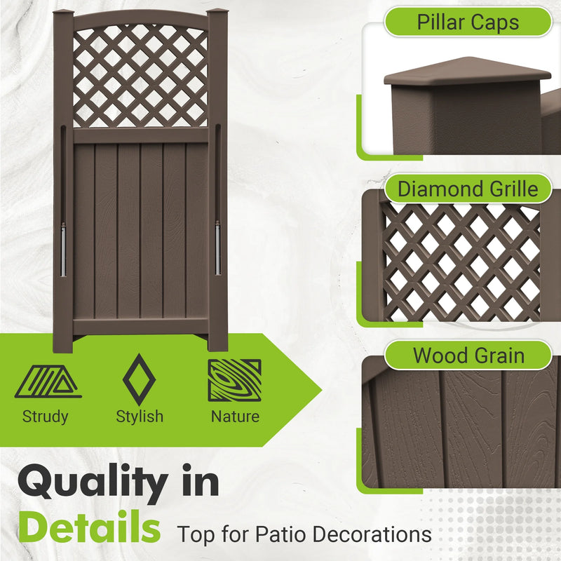 Homall Outdoor Patio 4 Panel Screen Enclosure,Plastic Privacy Screens, Air Conditioner Fence Panels, Trash Can Fence for Garden
