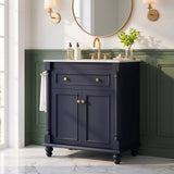 Homall 30'' Bathroom Vanity with Ceramic Sink, Storage Cabinet & Towel Bar, Modern Farmhouse Bathroom Vanity for Small Bathrooms & Powder Rooms