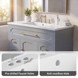 Homall 36'' Bathroom Vanity with Ceramic Sink, Freestanding Bathroom Cabinet with 5 Drawers & 1 Door, Modern Bathroom Vanity