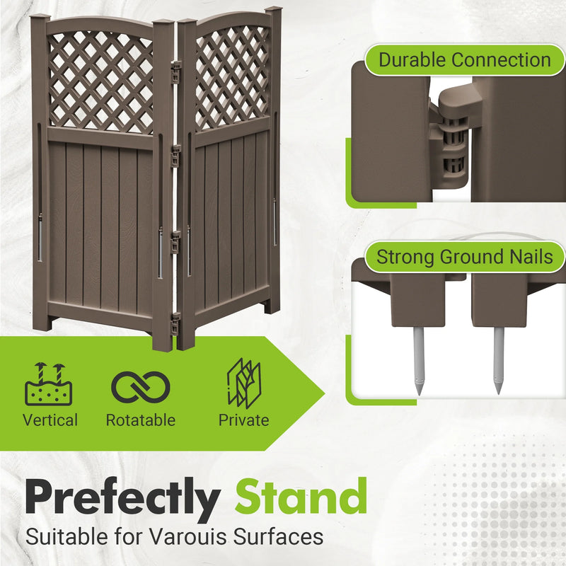 Homall Outdoor Patio 4 Panel Screen Enclosure,Plastic Privacy Screens, Air Conditioner Fence Panels, Trash Can Fence for Garden