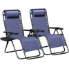 Lacoo 2 Zero Gravity Chair Patio Outdoor Foldable Lawn Lounge Chair Reclining Chair with Adjustable Pillow for Graden, Patio,Beach , Blue