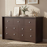 Homall 6 Drawer Dresser for Bedroom, 47'' Wide Wood Double Chest of Drawers with Metal Handles, Storage Cabinet Organizer for Living Room