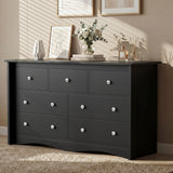 Homall 6 Drawer Dresser for Bedroom, 47'' Wide Wood Double Chest of Drawers with Metal Handles, Storage Cabinet Organizer for Living Room