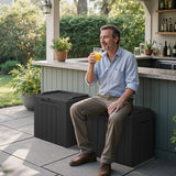 Homall 31 Gallon Outdoor Deck Box In Resin with Seat, Black