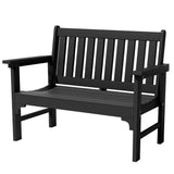 Homall Outdoor Bench, HDPE Outdoor Bench, 2-Person Patio Garden Bench, Weather-Resistant Park Bench for Outdoor, Black