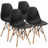 Vyrox Dining Chairs Set of 4, Mid Century Modern Kitchen & Dining Room Chairs with Wood Legs, Ergonomic Shell Side Chairs for Living Room, Apartment, Office