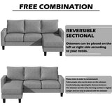 HOMALL Convertible Sectional Sofa Couch, L-Shaped Couch with Reversible Chaise, Modern Linen Fabric Couches for Living Room, Apartment and Small Space