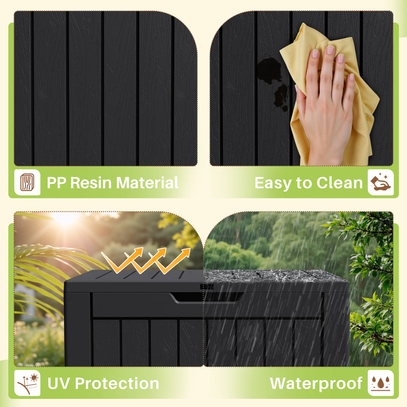 Homall 40 Gallon Resin Outdoor Storage Box with Lockable Lid Waterproof Resin Deck Box for Patio