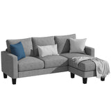 HOMALL Convertible Sectional Sofa Couch, L-Shaped Couch with Reversible Chaise, Modern Linen Fabric Couches for Living Room, Apartment and Small Space