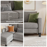 HOMALL Convertible Sectional Sofa Couch, L-Shaped Couch with Reversible Chaise, Modern Linen Fabric Couches for Living Room, Apartment and Small Space