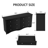 Lumihaven Rustic Modern Chest of 6 Drawers,Extra Wide Double Dresser for Master Bedroom or Nursery Storage,