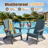 Homall Folding Adirondack Chair Outdoor HDPE Plastic Heavy Duty for Patio Backyard Garden, Blue