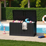 Homall 260 Gallon Outdoor Resin Deck Box ,Lockable, with Side Handles & Hydraulic Rod, Ideal for Patio, Garden, Poolside