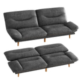 Homall Futon Sofa Bed with Adjustable Backrest & Five Angles Adjustable Armrests Sofa Couch for Small Spaces Living Room Office,PU Black