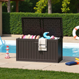 Homall 260 Gallon Outdoor Resin Deck Box ,Lockable, with Side Handles & Hydraulic Rod, Ideal for Patio, Garden, Poolside