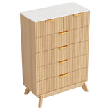 Homall 6 Drawer Tall Dresser for Bedroom, Modern Fluted Dresser Chest of Drawers, Wood Storage Dresser Organizer with Anti-Tip for Bedroom, Living Room