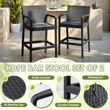 Homall 2-Pack Outdoor Bar Stools, High Back Bar Chairs with Textured Seat for Patio