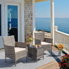 Homall 3 Pieces Patio Furniture Set Outdoor PE Rattan Wicker Patio Conversation Set Bistro Set with Tempered Glass and Cushioned Chairs