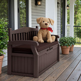 Homall 80 Gallon Plastic Storage Bench Made Of Durable Weatherproof Resin And Deck-Box Organized Storage Compartment For Outdoor Patios And Lawns