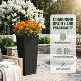Homall 25" Tall Plastic Planter Set of 2 with Inside Pots, Drainages, for Outdoor and Indoor