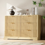 Homall Fluted 6 Drawers Dresser for Bedroom, 48" Modern Chest of Drawers with Metal Handle, Wood Closet Storage Organizer for Living Room